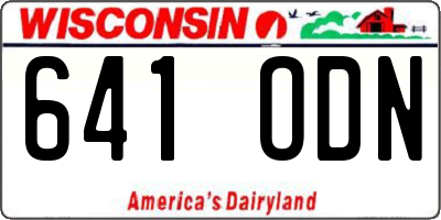 WI license plate 641ODN