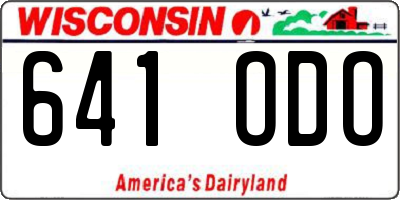 WI license plate 641ODO