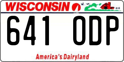 WI license plate 641ODP