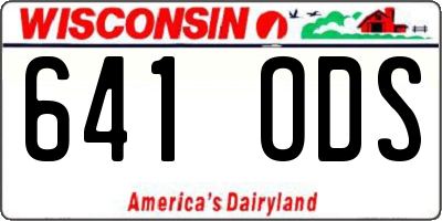 WI license plate 641ODS