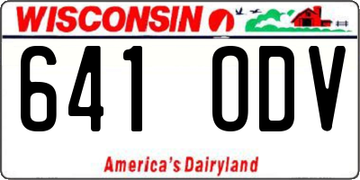 WI license plate 641ODV