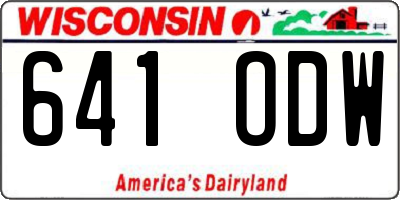 WI license plate 641ODW