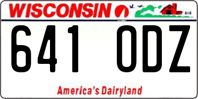 WI license plate 641ODZ