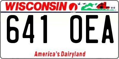 WI license plate 641OEA