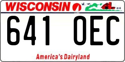 WI license plate 641OEC