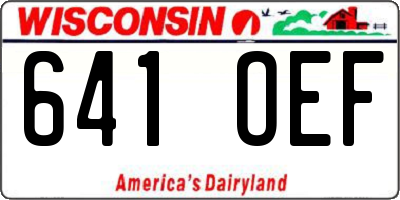 WI license plate 641OEF