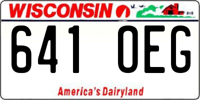 WI license plate 641OEG