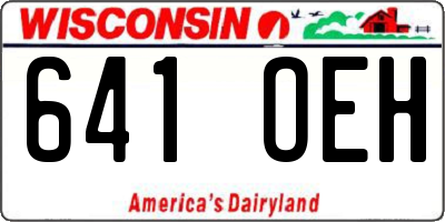 WI license plate 641OEH