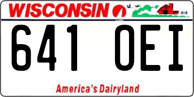 WI license plate 641OEI