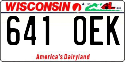 WI license plate 641OEK