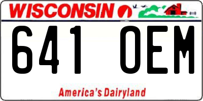 WI license plate 641OEM
