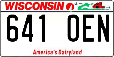 WI license plate 641OEN