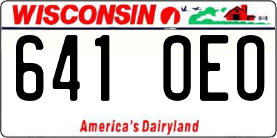 WI license plate 641OEO