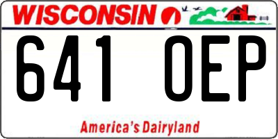 WI license plate 641OEP