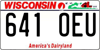 WI license plate 641OEU