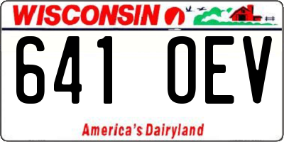 WI license plate 641OEV