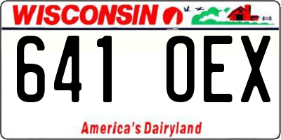 WI license plate 641OEX
