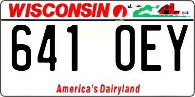 WI license plate 641OEY