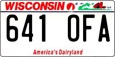 WI license plate 641OFA