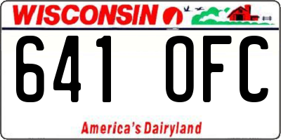 WI license plate 641OFC