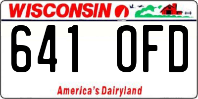 WI license plate 641OFD