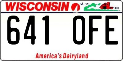WI license plate 641OFE