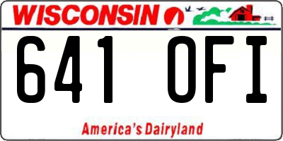 WI license plate 641OFI