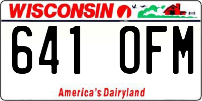 WI license plate 641OFM