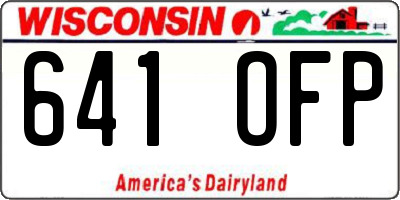 WI license plate 641OFP