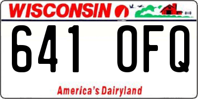 WI license plate 641OFQ
