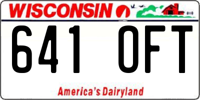 WI license plate 641OFT