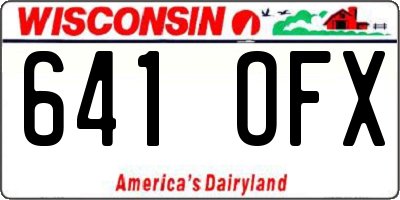 WI license plate 641OFX