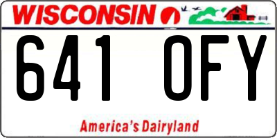 WI license plate 641OFY