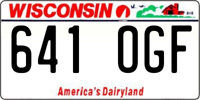 WI license plate 641OGF