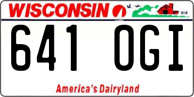 WI license plate 641OGI