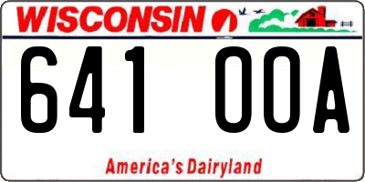 WI license plate 641OOA