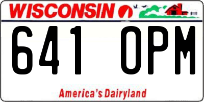 WI license plate 641OPM