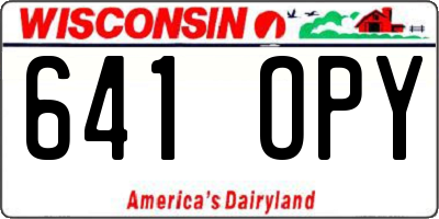 WI license plate 641OPY
