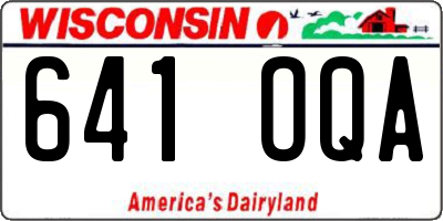 WI license plate 641OQA