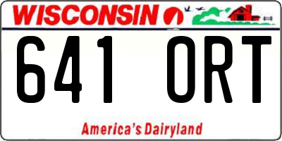 WI license plate 641ORT