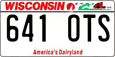 WI license plate 641OTS