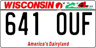 WI license plate 641OUF