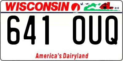 WI license plate 641OUQ