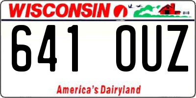 WI license plate 641OUZ