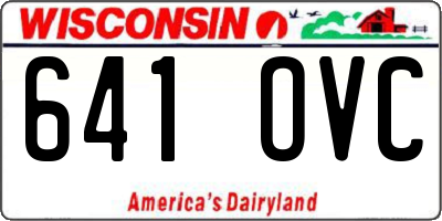 WI license plate 641OVC
