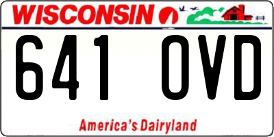 WI license plate 641OVD