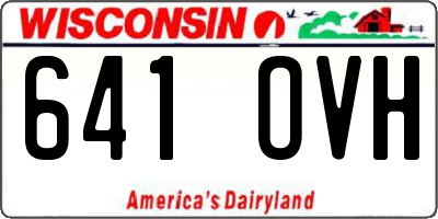 WI license plate 641OVH
