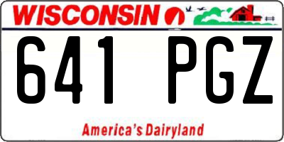WI license plate 641PGZ