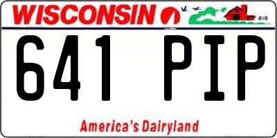 WI license plate 641PIP