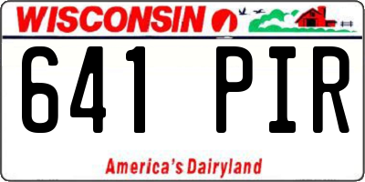 WI license plate 641PIR